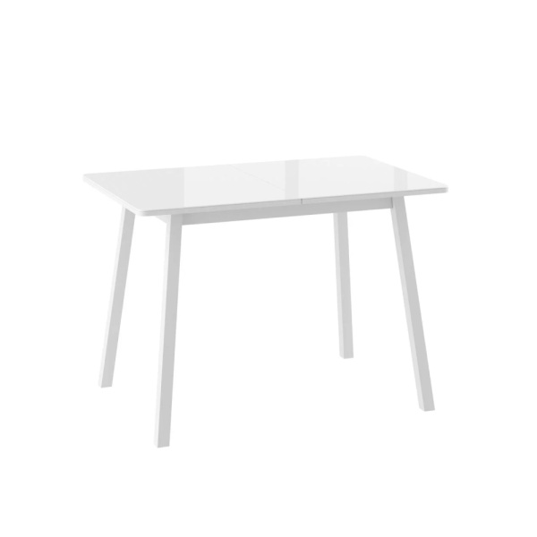 Стол TIRK RADIAL-110, раздвижной со стеклом 110(142)х70, БЕЛЫЙ/БЕЛЫЙ